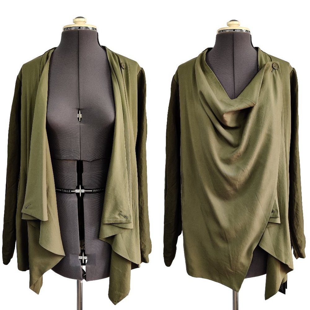 NEW $98 BLANK NYC Drape Front Jacket Cardigan Med